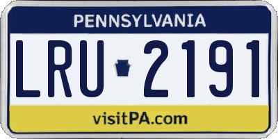 PA license plate LRU2191