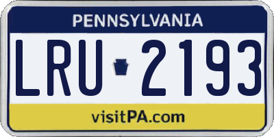 PA license plate LRU2193