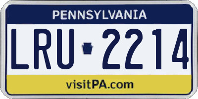 PA license plate LRU2214