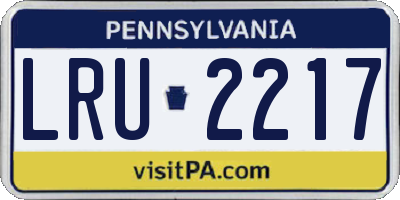PA license plate LRU2217