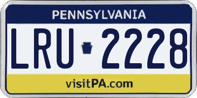 PA license plate LRU2228