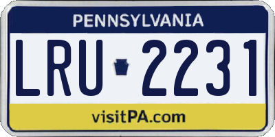 PA license plate LRU2231