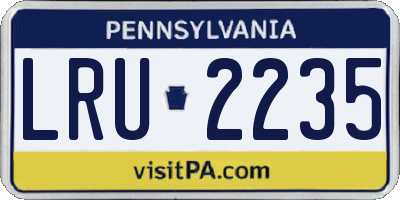 PA license plate LRU2235