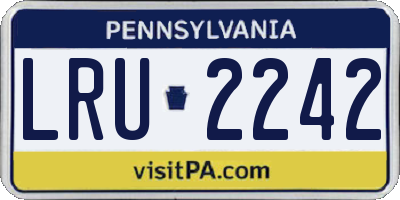 PA license plate LRU2242