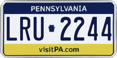 PA license plate LRU2244