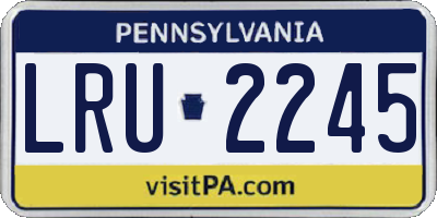 PA license plate LRU2245