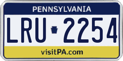 PA license plate LRU2254