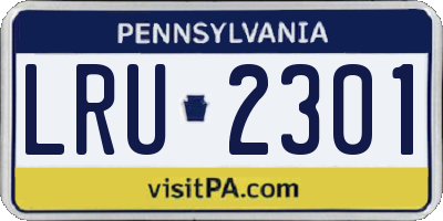 PA license plate LRU2301