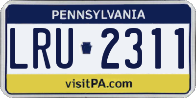 PA license plate LRU2311