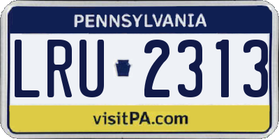 PA license plate LRU2313