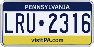 PA license plate LRU2316