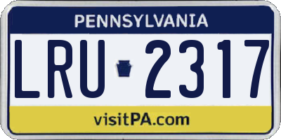 PA license plate LRU2317