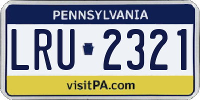 PA license plate LRU2321