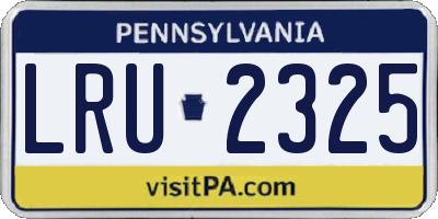 PA license plate LRU2325