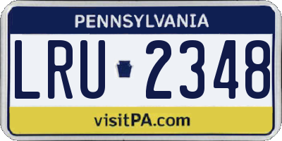 PA license plate LRU2348