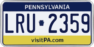 PA license plate LRU2359