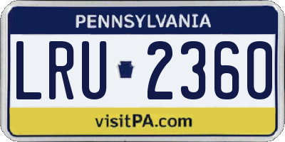 PA license plate LRU2360