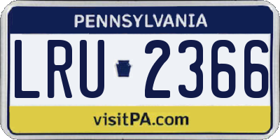 PA license plate LRU2366