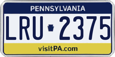 PA license plate LRU2375