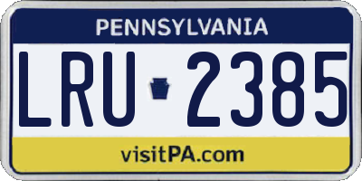PA license plate LRU2385