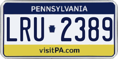 PA license plate LRU2389