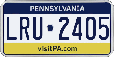 PA license plate LRU2405