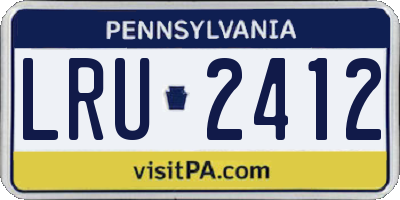 PA license plate LRU2412