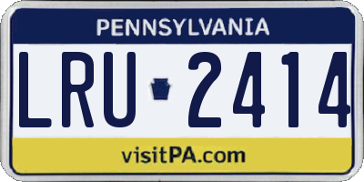 PA license plate LRU2414