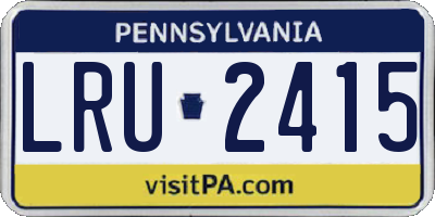 PA license plate LRU2415
