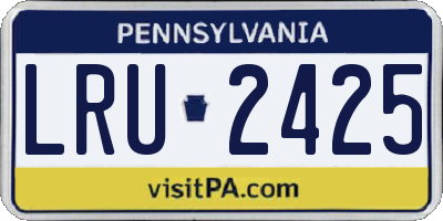 PA license plate LRU2425