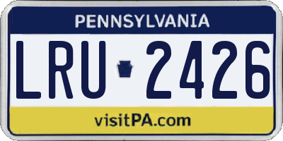 PA license plate LRU2426