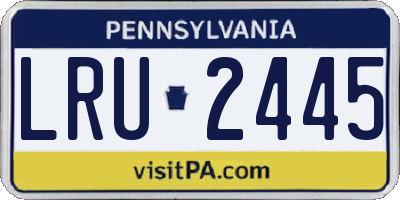 PA license plate LRU2445