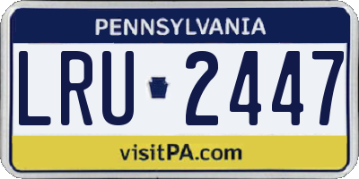 PA license plate LRU2447