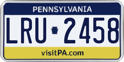 PA license plate LRU2458