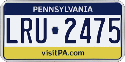 PA license plate LRU2475