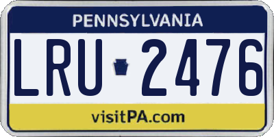 PA license plate LRU2476