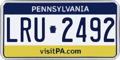 PA license plate LRU2492