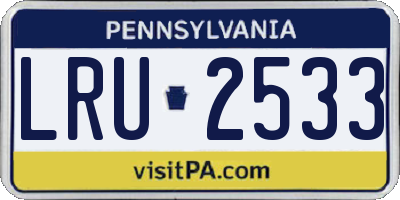 PA license plate LRU2533
