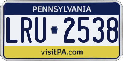 PA license plate LRU2538