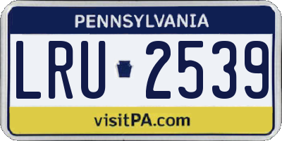 PA license plate LRU2539