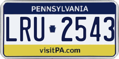 PA license plate LRU2543