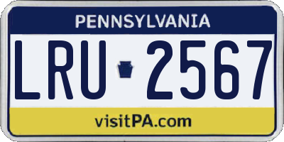 PA license plate LRU2567