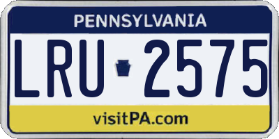PA license plate LRU2575