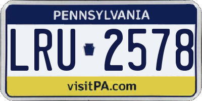 PA license plate LRU2578