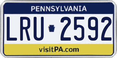 PA license plate LRU2592
