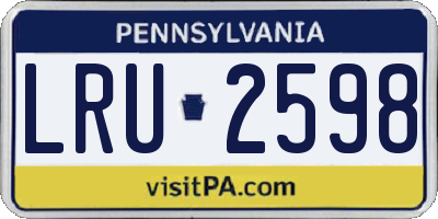 PA license plate LRU2598