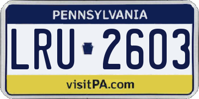 PA license plate LRU2603