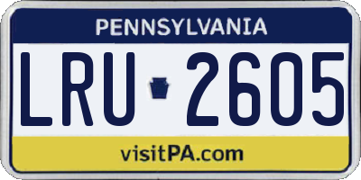 PA license plate LRU2605