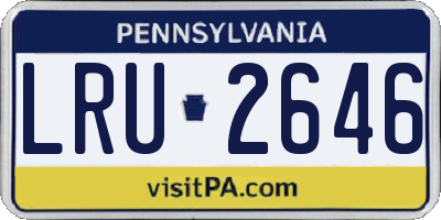 PA license plate LRU2646