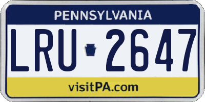 PA license plate LRU2647